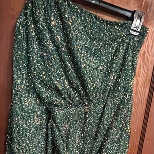 Green sequin jumpsuit from fashion nova